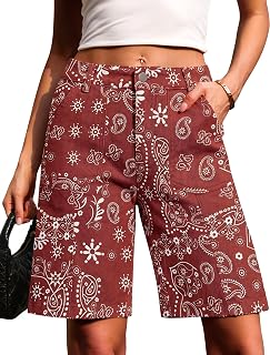 Eddoyee Bermuda Shorts for Women Long Knee Length Jean Shorts Denim Stretchy Cotton Jorts with Pockets Casual Relaxed Fit