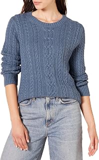 Amazon Essentials Women's Soft Crew Neck Long Sleeve Fisherman Sweater (Available in Plus Sizes)