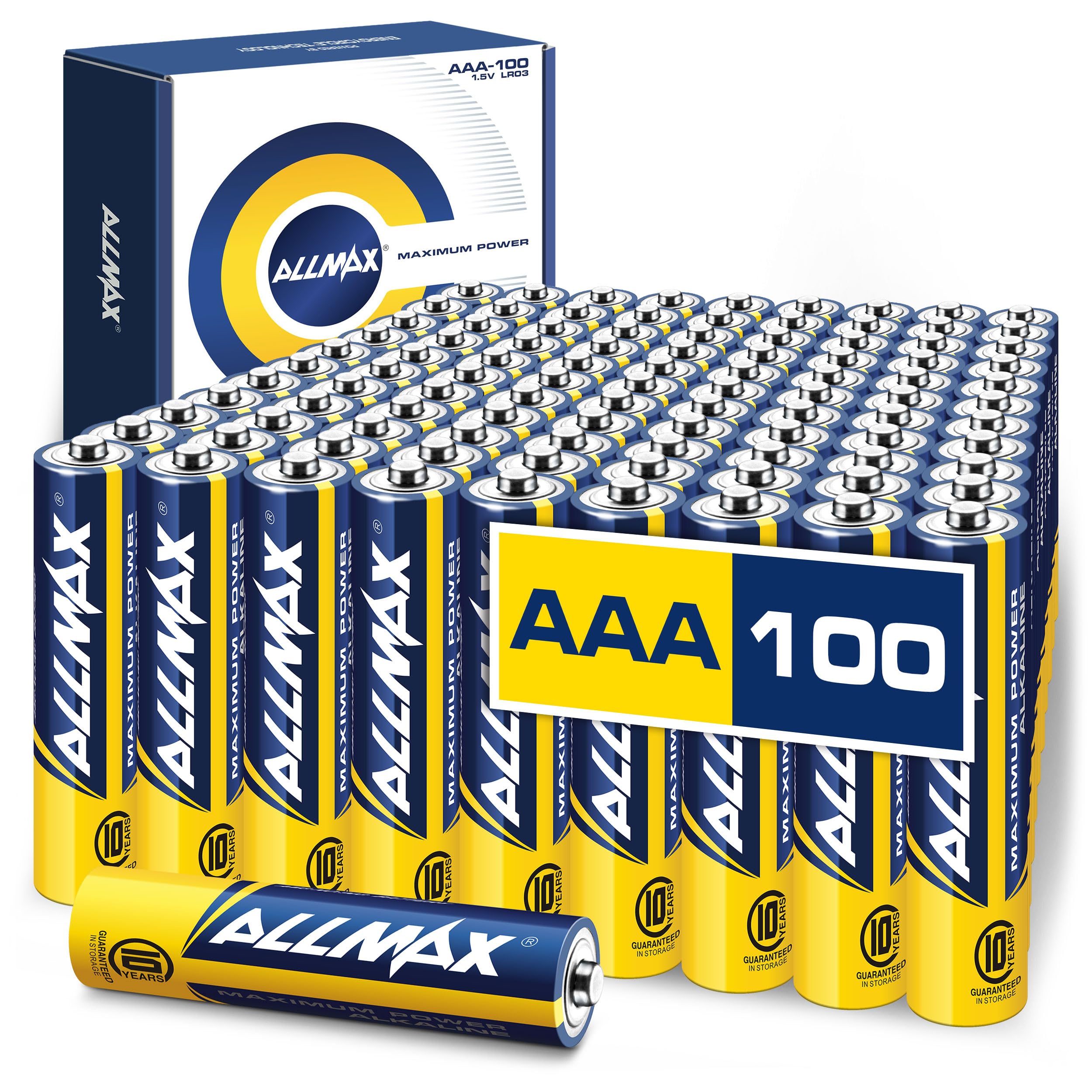 Allmax Maximum Power AAA MICRO (LR03) Alkaline Batteries (100 Pack): Ultra-Long 