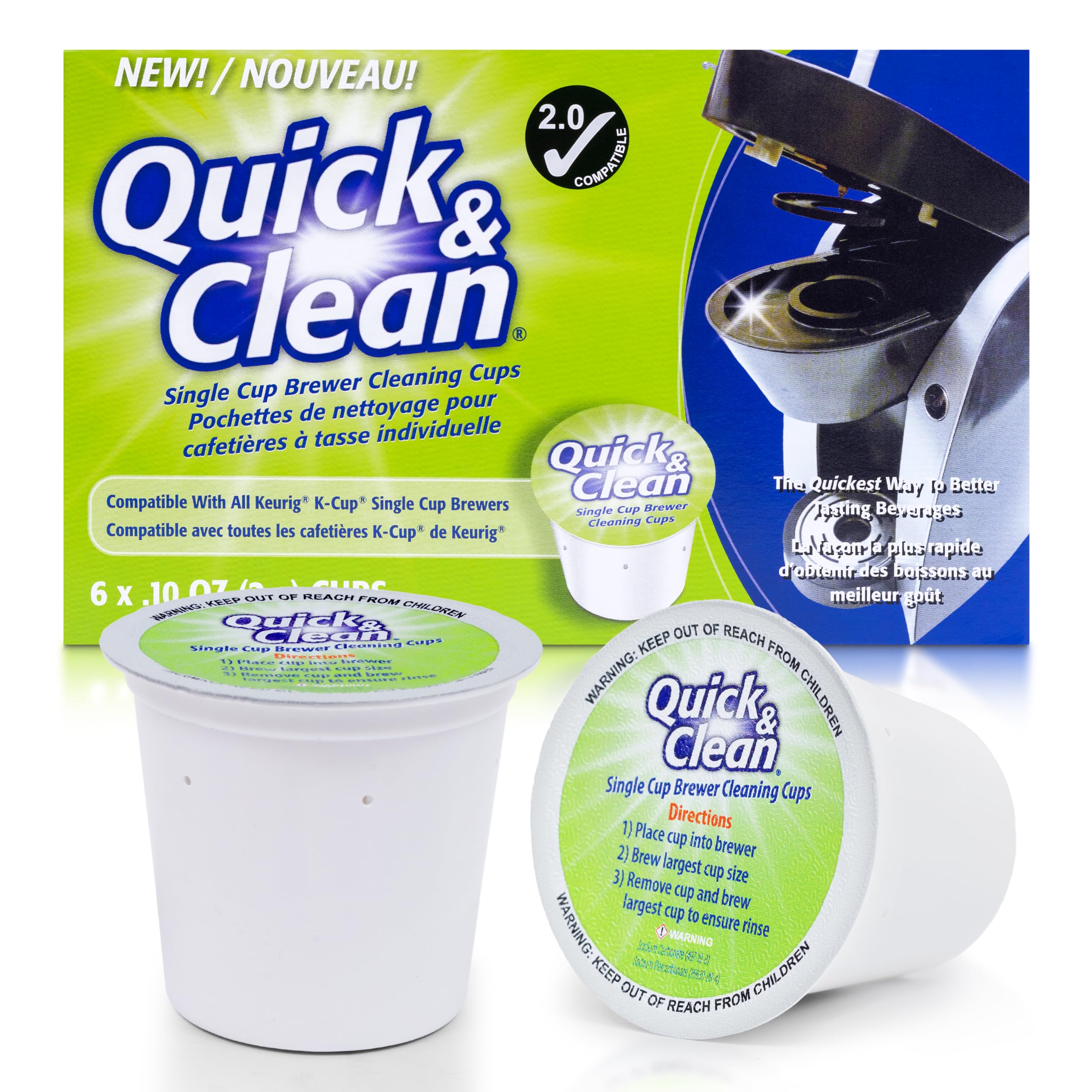 Quick & Clean [6-Pack] Keurig Cleaning Pods - K Cup Cleaner Pod For Keurig - 2.0
