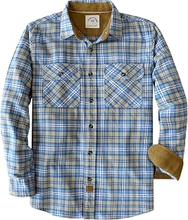 Dubinik® 6 oz Flannel Shirt for Men Plaid Cotton Brushed Utilit Casual