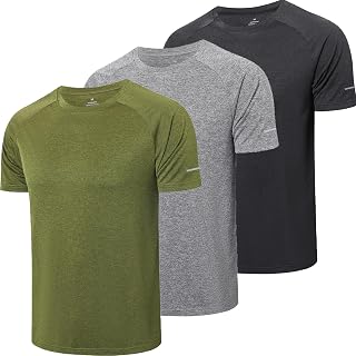 frueo Men's 1/3 Pack Workout Shirts Quick Dry Mesh Athletic T-Shirts