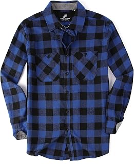 Alex Vando Men's Flannel Shirt, Long Sleeve, Regular Fit, Checked Checked Shirt, Work Shirt, Lumberjack Shirt, Flannel Shirt for Men