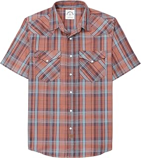 Dubinik® Bamboo Fibre Short Sleeve Shirt Men's Casual Shirts For Men Poppers Cowboy Vintage Western Comfort Checked Shirt