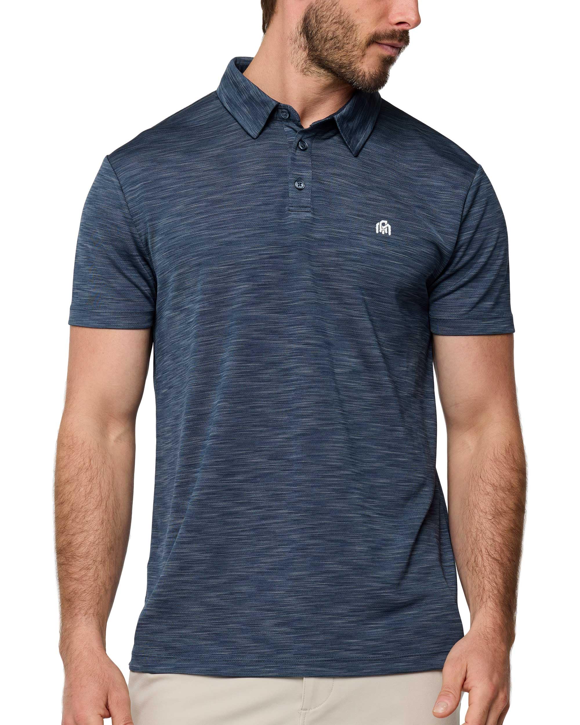 INTO THE AM Performance Dri Fit Polo Shirts for Men S-4XL - Quick Dry Moisture W
