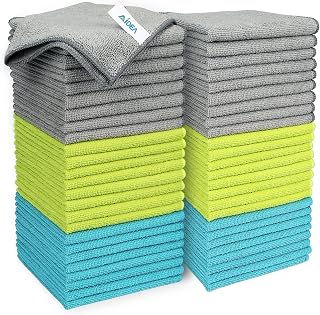 AIDEA Microfibre Cloths, 50 Pack, Microfibre Cloths, Fleece-free Cloths, Car Cloths, Reusable Washable Multi-Purpose Towels for Home, Kitchen, Car, Glass, Floor, 11.8 x 30 cm