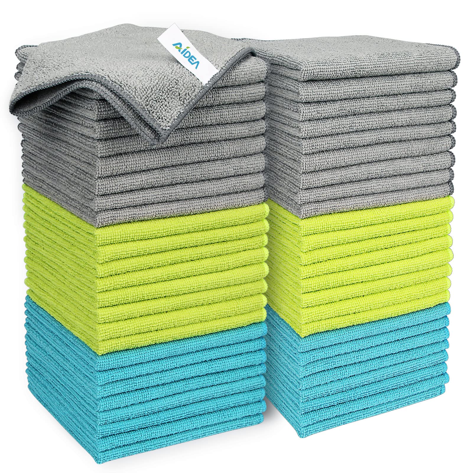 AIDEA Microfibre Cloths, 50 Pack, Microfibre Cloths, Fleece-free Cloths, Car Clo
