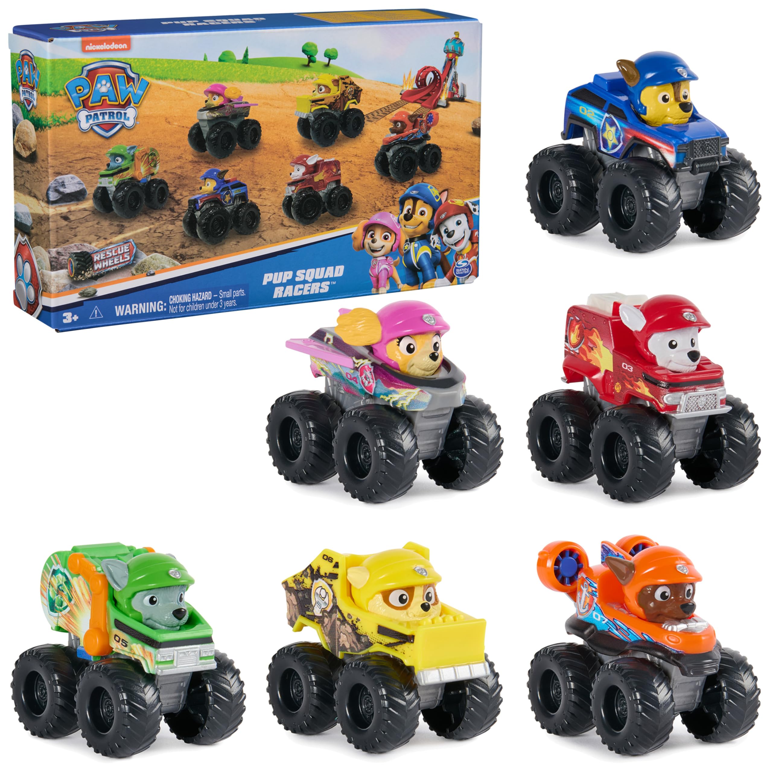 PAW Patrol Rescue Wheels 6-Piece Pup Squad Racers Vehicle Gift Set | 6 Collectib