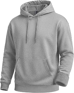 Men's Fleece Lined Hoodie Cotton Midweight Hooded Sweatshirt