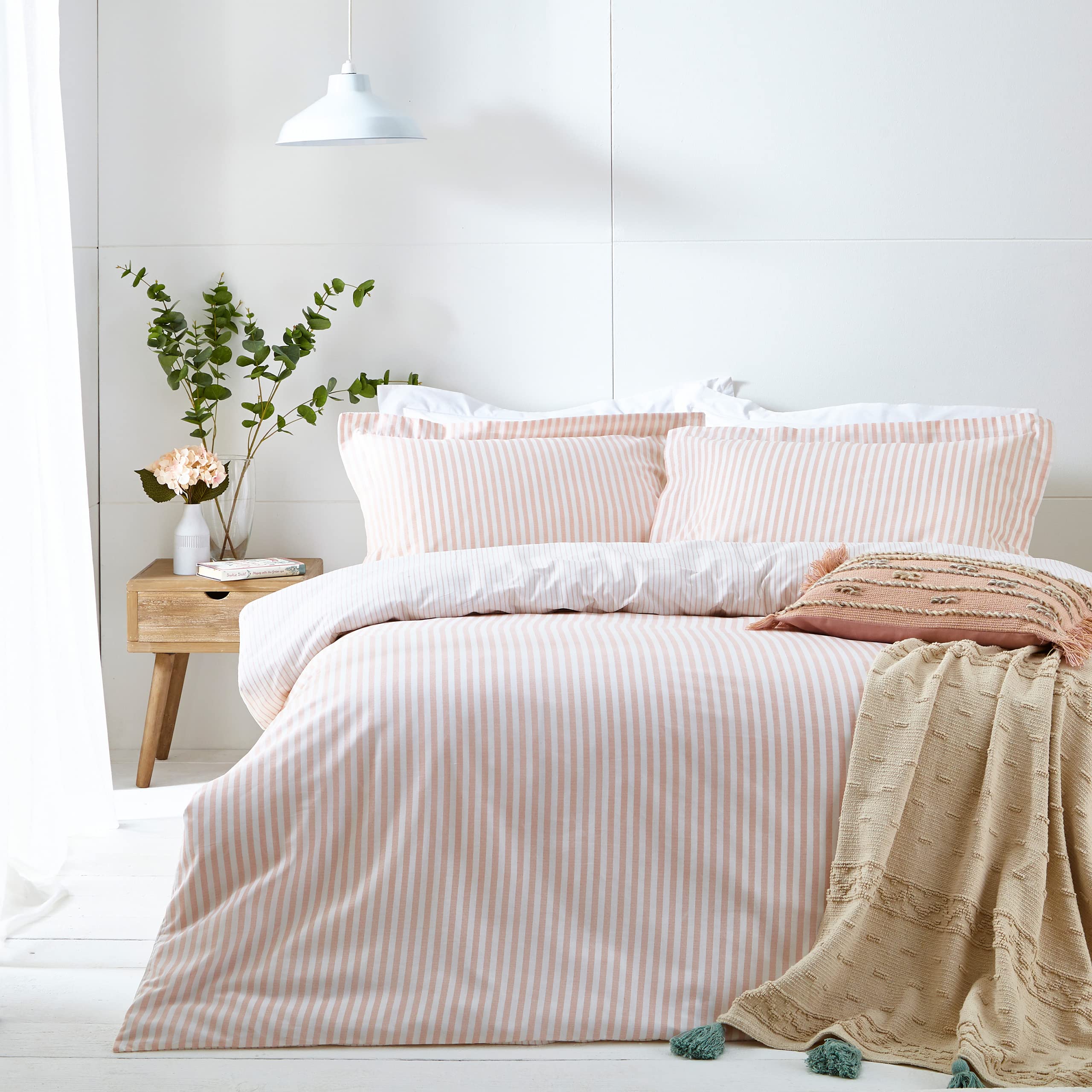 Yard Hebden Striped Duvet Cover Set (Pink-Double)