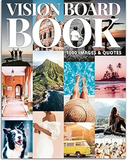 Vision Board Book Magazine for Women - 1000+ Diverse Pictures, Quotes, Self-discovery Exercises | Complete Collage Clip Art Supplies Kit for Adults | Ideal for Vision Mood Board Party &amp; Manifestation