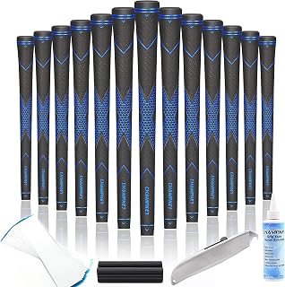 CHAMPKEY Premium Rubber Golf Grips 13 Pack | High Traction and Feedback Rubber Golf Club Grips | Choose Between 13 Grips with 15 Tapse and 13 Grips with All Kits
