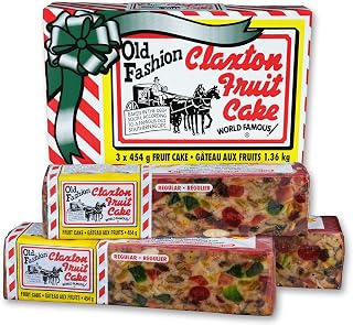 Claxton Fruit Cake – 3-1 Lb. REGULAR Recipe | Old Fashioned Holiday Fruitcake Packed in our Traditional Claxton Carton | A Holiday Favorite for over 115 years | 3-Pack