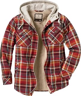Legendary Whitetails mens Camp Night Berber Lined Hooded FlannelLong Sleeve