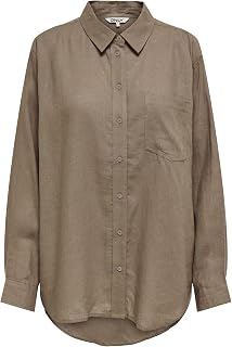 Only Shirt Solid Colored Linen Blend Shirt
