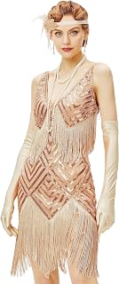 BABEYOND Ladies 1920s V Neck 1920s Style Gatsby Style Party Dress