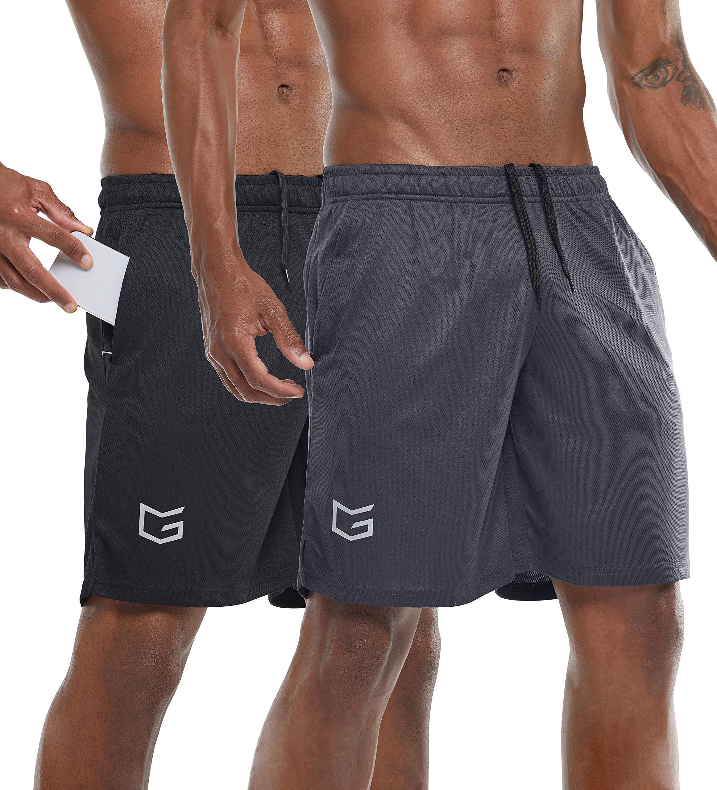 G Gradual Men's 7" Workout Running Shorts Quick Dry Lightweight Gym Shorts with 