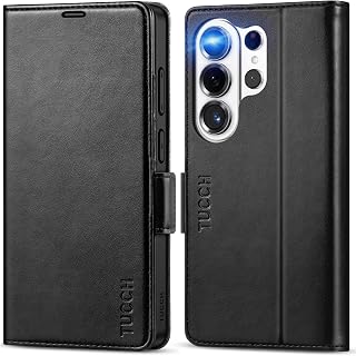 TUCCH Wallet Case for Galaxy S26 Ultra (6.9") 2026, 4 Card Holders, Black | RFID Blocking, Viewing Stand, Shockproof TPU Shell, PU Leather, Magnetic Closure, Protective Folio Flip Cover