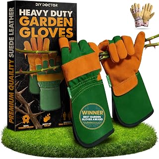 DIY Doctor Leather Gardening Gloves, Unisex Thorn Proof, 1 Pack | Heavy Duty and Warm · Large, One Size Fits All · Suits Men and Women