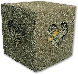 Rosewood Naturals I Love Hay Forage Cube, Small Animal Treat and Gnaw Toy for Rabbits, Guinea Pigs, Chinchillas, Degus, Hamsters, Gerbils, Mice and Rats - Large