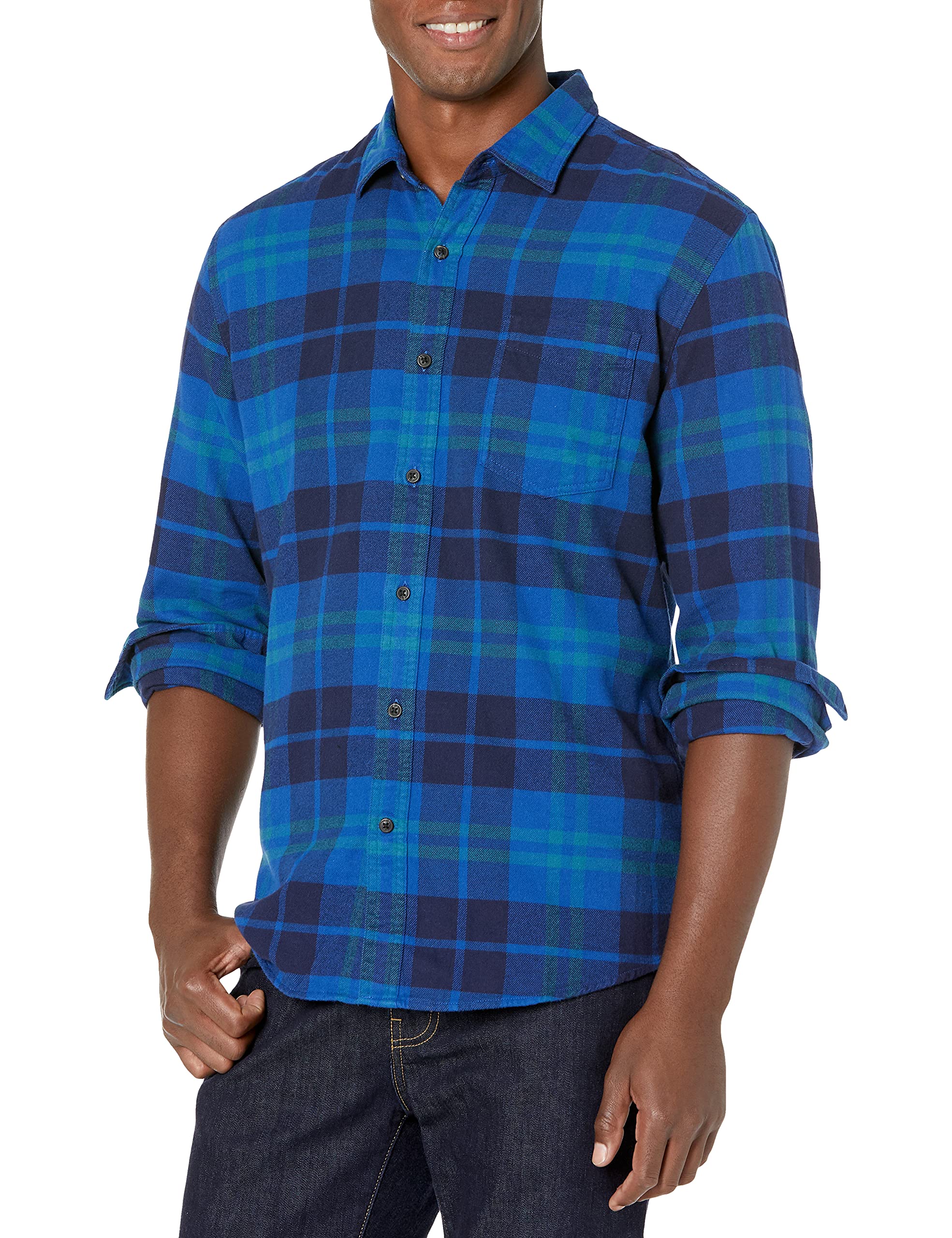 Amazon Essentials Men Long Sleeve Flannel Shirt
