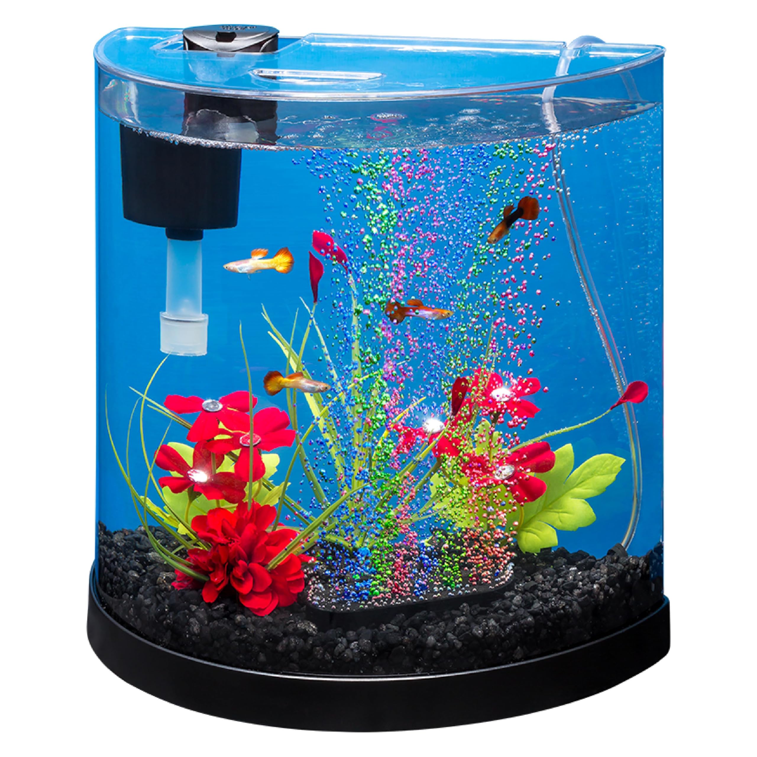 Tetra Half-Moon 3 Gallon Starter Fish Tank Kit | Aquarium Kit Includes Bubbling 