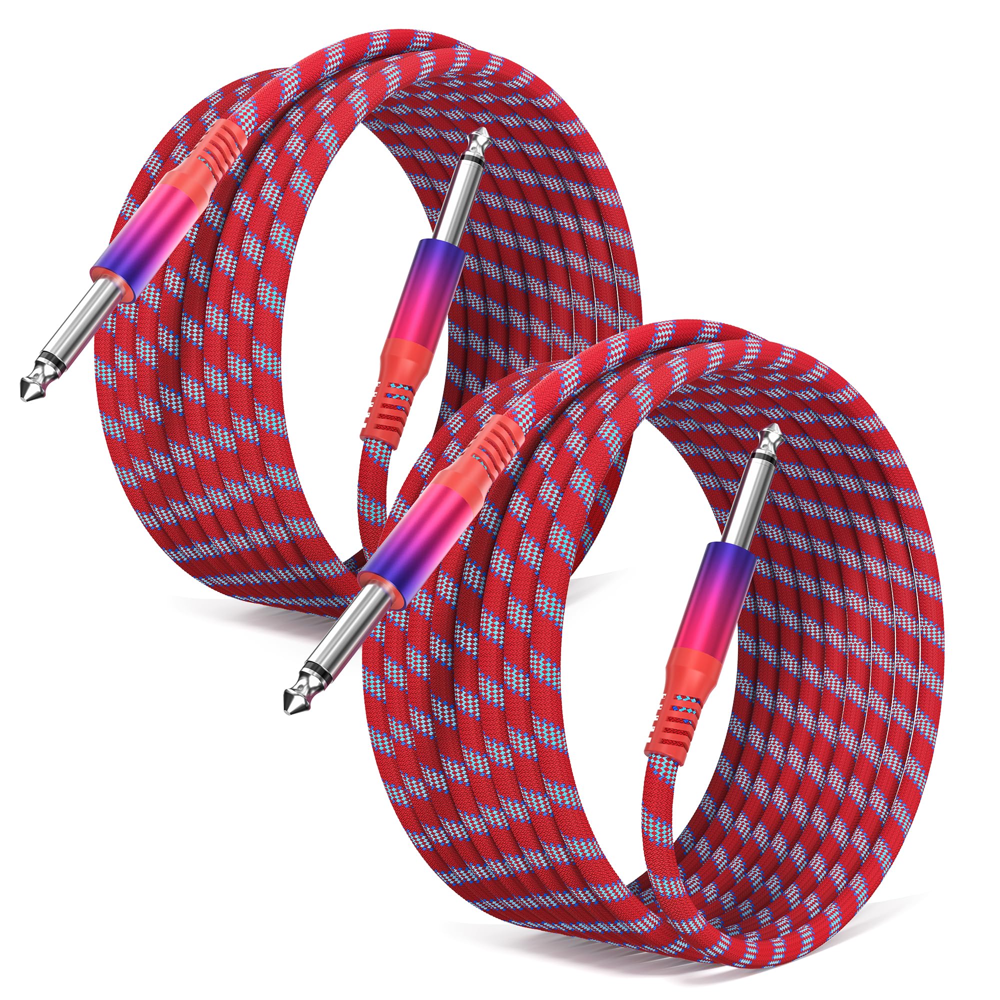Elebase 1/4 Inch Guitar Cables 10FT 2 Packs,6.35mm TS Guitar Cord | Quarter inch