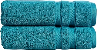 Christy Chroma Blue Bath Sheets | Set of 2 | Highly Absorbent Heavyweight 675GSM | Bold and Bright | Soft Velvety Smooth Bathroom Shower Towels | 100% Cotton | Sustainably Made | Lagoon