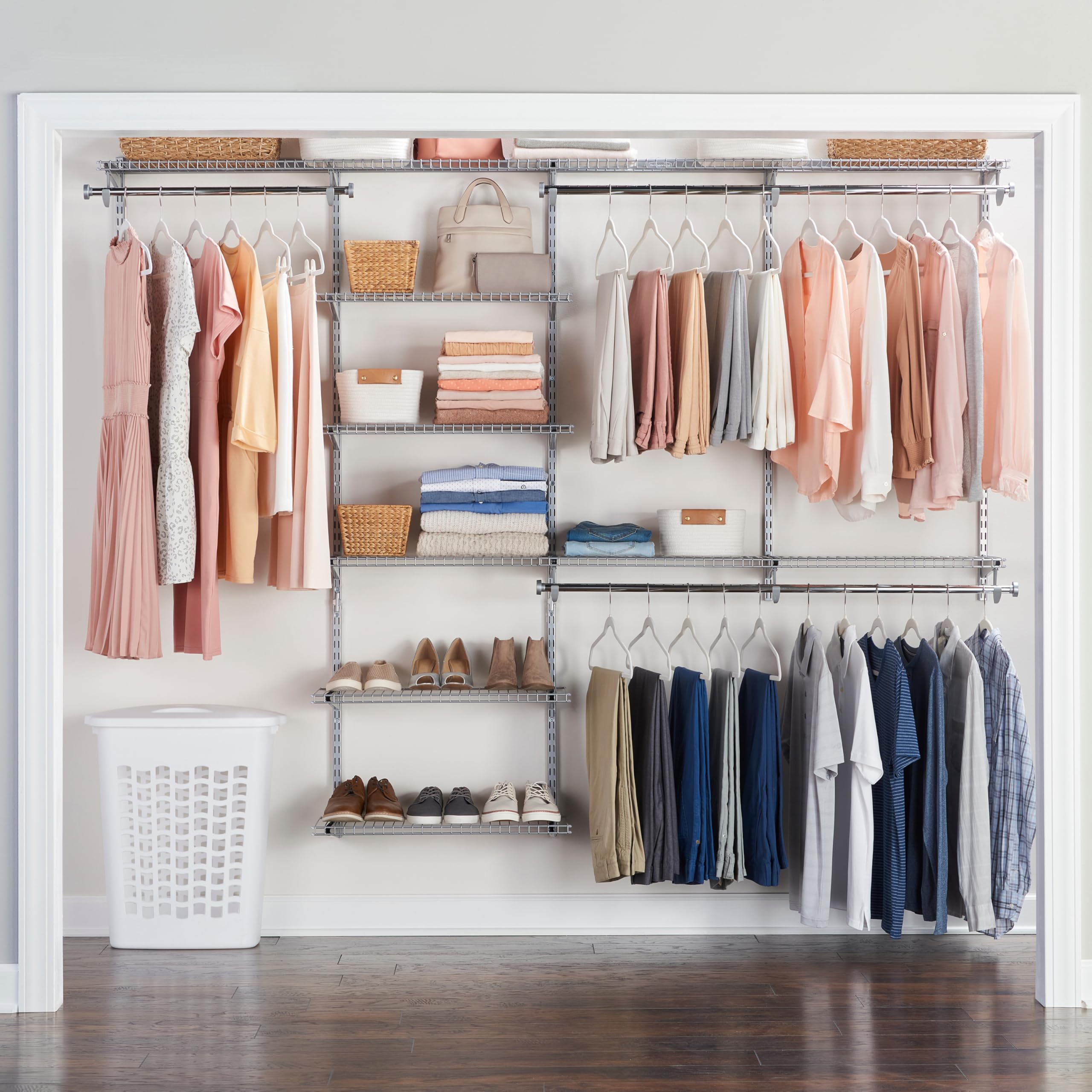 Rubbermaid Configurations Deluxe Custom Closet Kit 4-8 Ft. Adjustable Metal Wire