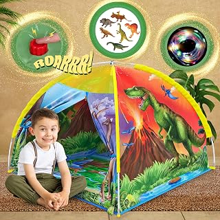W&O Dino Super Dome with Roar Button, Dino Toys & LED Lights | Dinosaur Tent for Kids, Easy Indoor and Outdoor Play, Great Gift, Ages 3-7