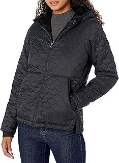 Amazon Essentials Women's Lightweight Water-Repellent Quilted Jacket with Sherpa Lining and Full Zip