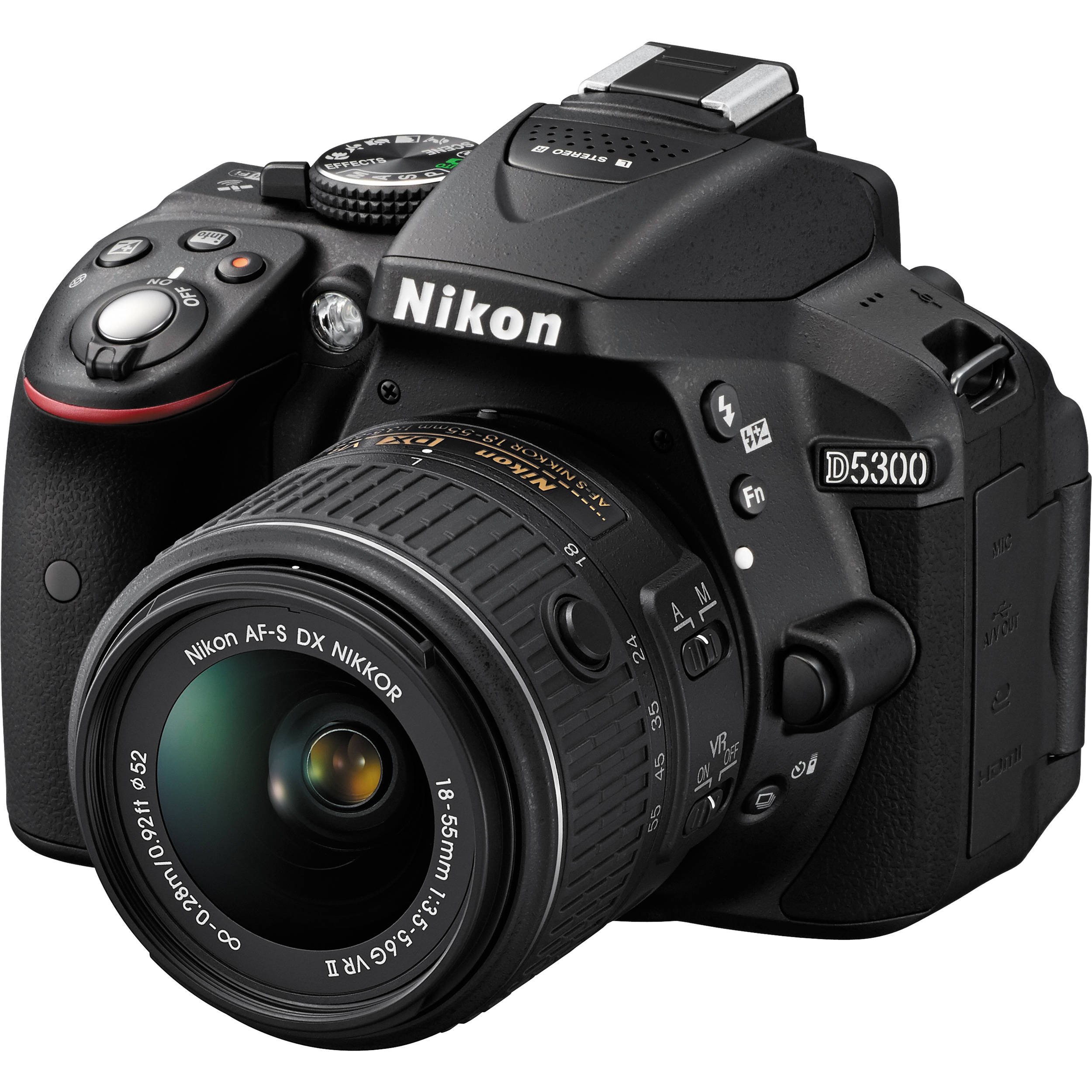 Nikon D5300 24.2 MP CMOS Digital SLR Camera with 18-55mm f/3.5-5.6G ED VR Auto F