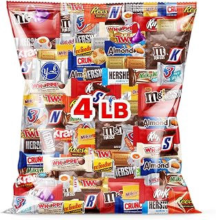 Bulk Halloween Chocolate Candy Variety Pack 4 Pound - Individually Wrapped Assorted Chocolate Candy Bars, Trick Or Treats, Party Candy Assortment for Birthdays, Gifts & Treats