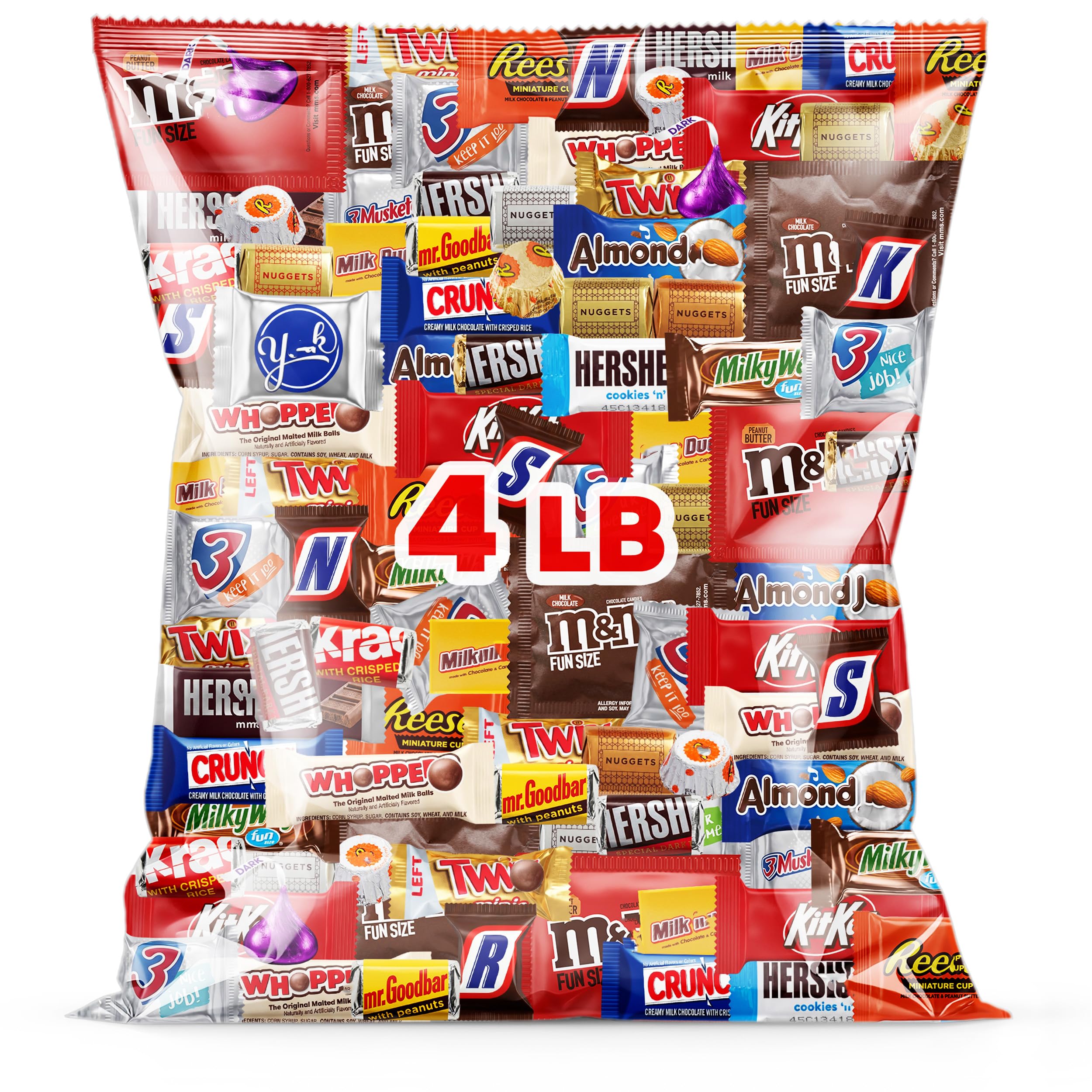 Bulk Halloween Chocolate Candy Variety Pack 4 Pound - Individually Wrapped Assor
