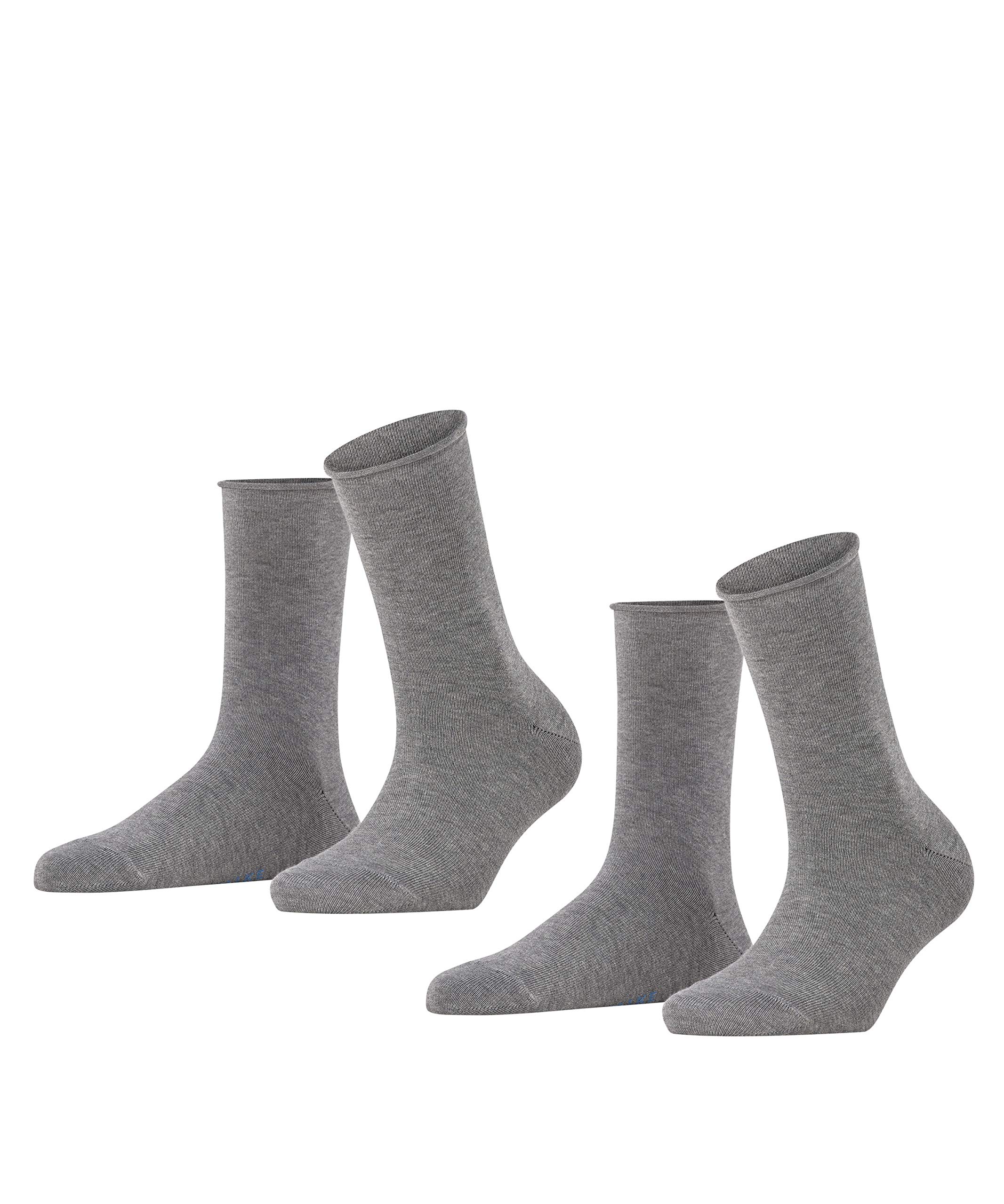 FALKE Women's Happy 2-Pack Socks Breathable Cotton Rolled Cuffs Extra Soft Reinf