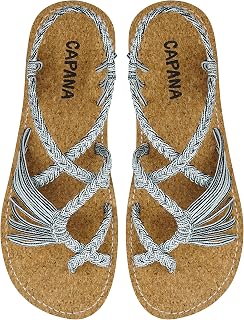 Capana Woven Women's Flat Sandals - Strappy Braided Sandals, Beach Sandals for Women Dressy Summer, Rope Bohemian Sandals, Spring Casual Womens Shoes, Comfy Boho Flats for Teen Girls – Banyan