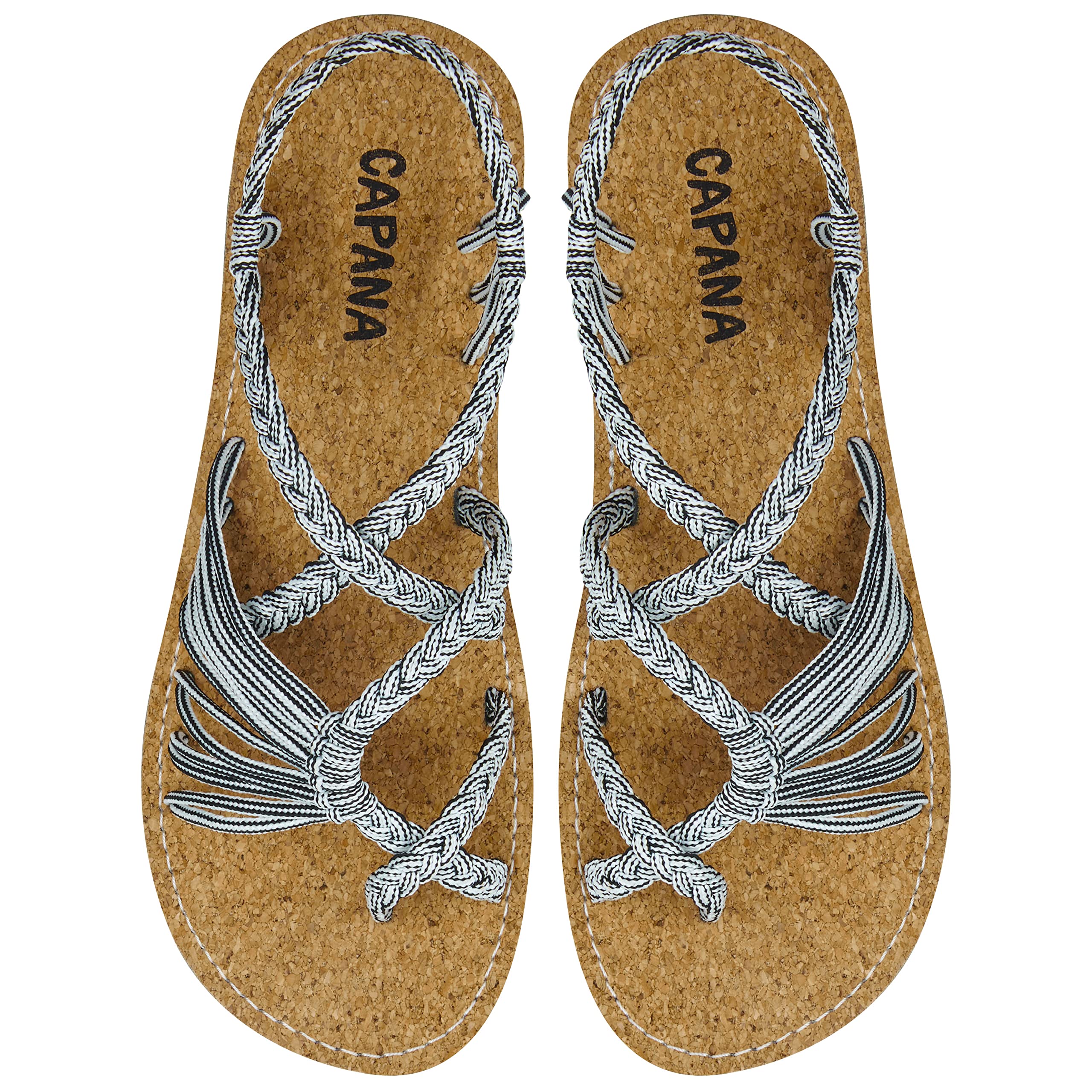 Capana Woven Women's Flat Sandals - Strappy Braided Sandals, Beach Sandals for W