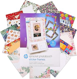 HP Sprocket Photobooth Decorative Sticker Frames - 15-Pack of Custom Adhesive Stickers Exclusively for Use with HP Sprocket Photobooth