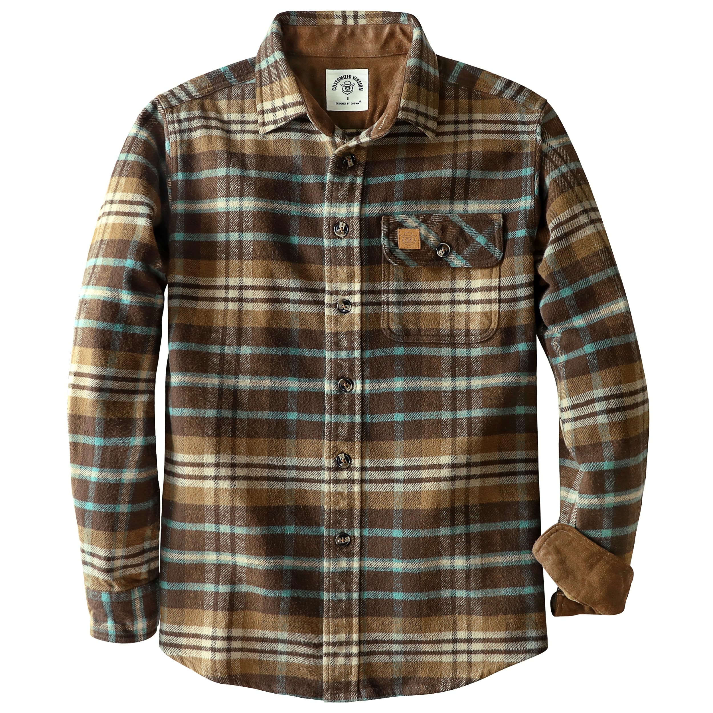 Dubinik® 13 oz Ultra Heavyweight Flannel Shirt for Men Button Down Plaid