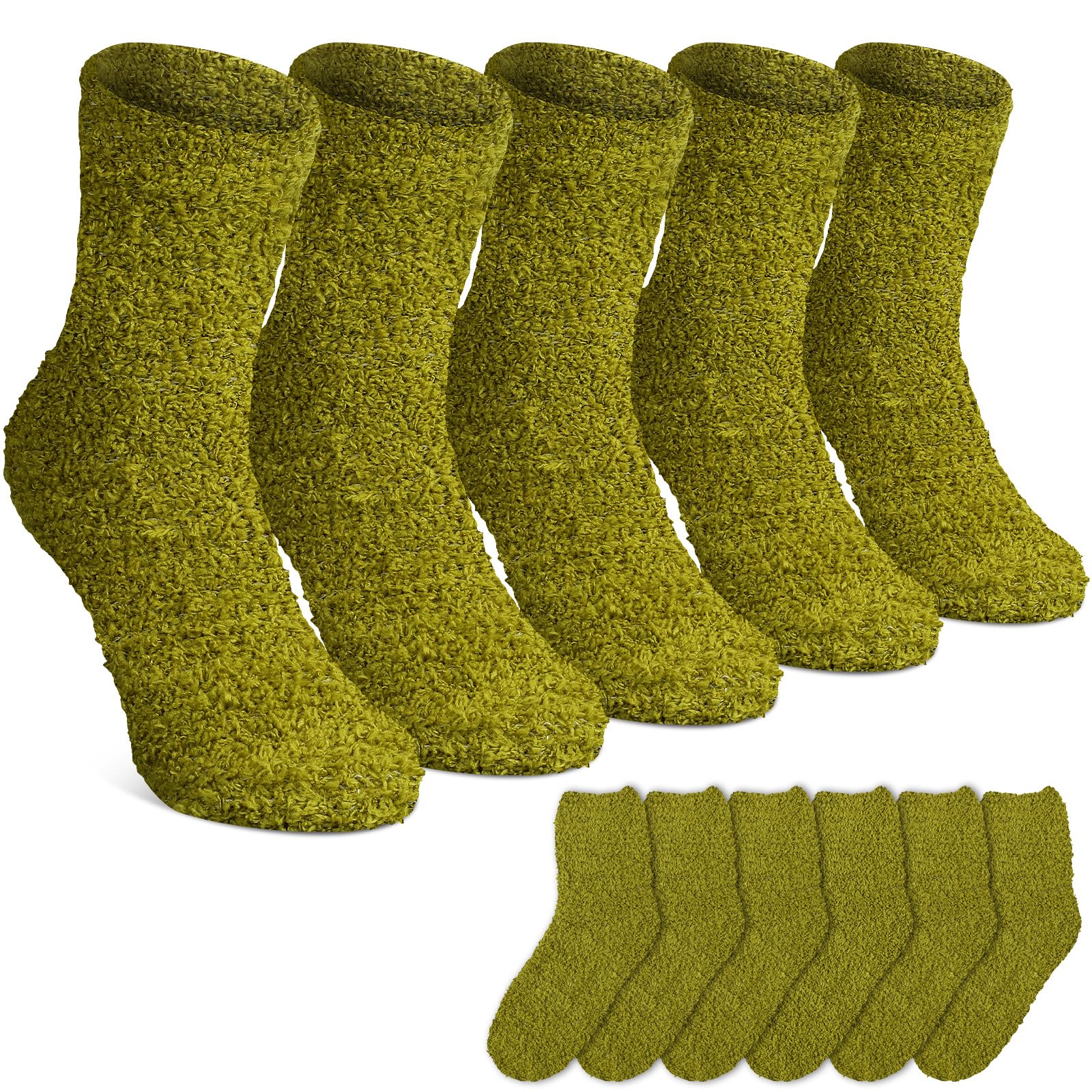 Suhine 12 Pairs Fuzzy Socks for Women Soft Warm Winter