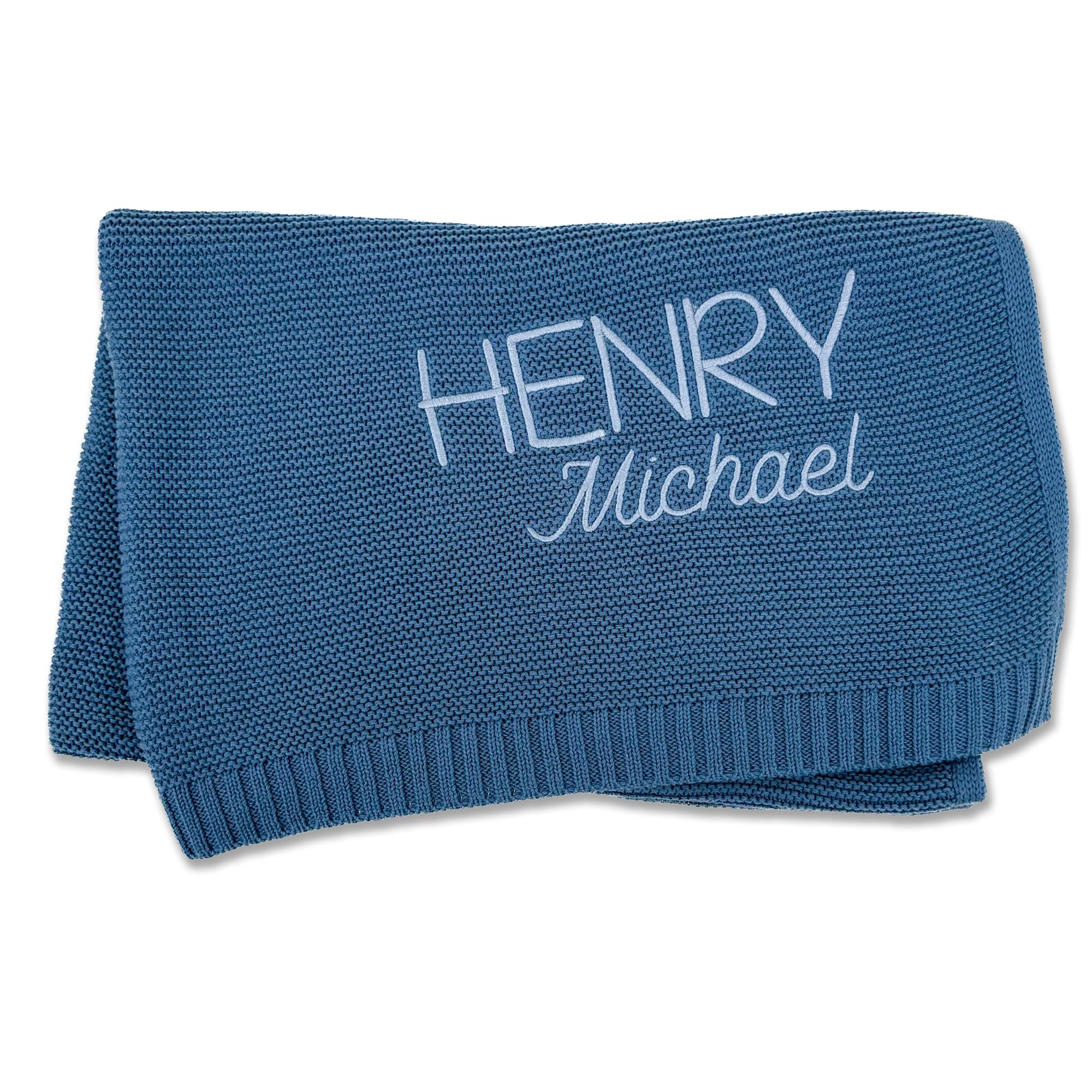 Hickory Hollow Designs Custom Baby Blanket, Embroidered, Custom, 100% Cotton, Bl