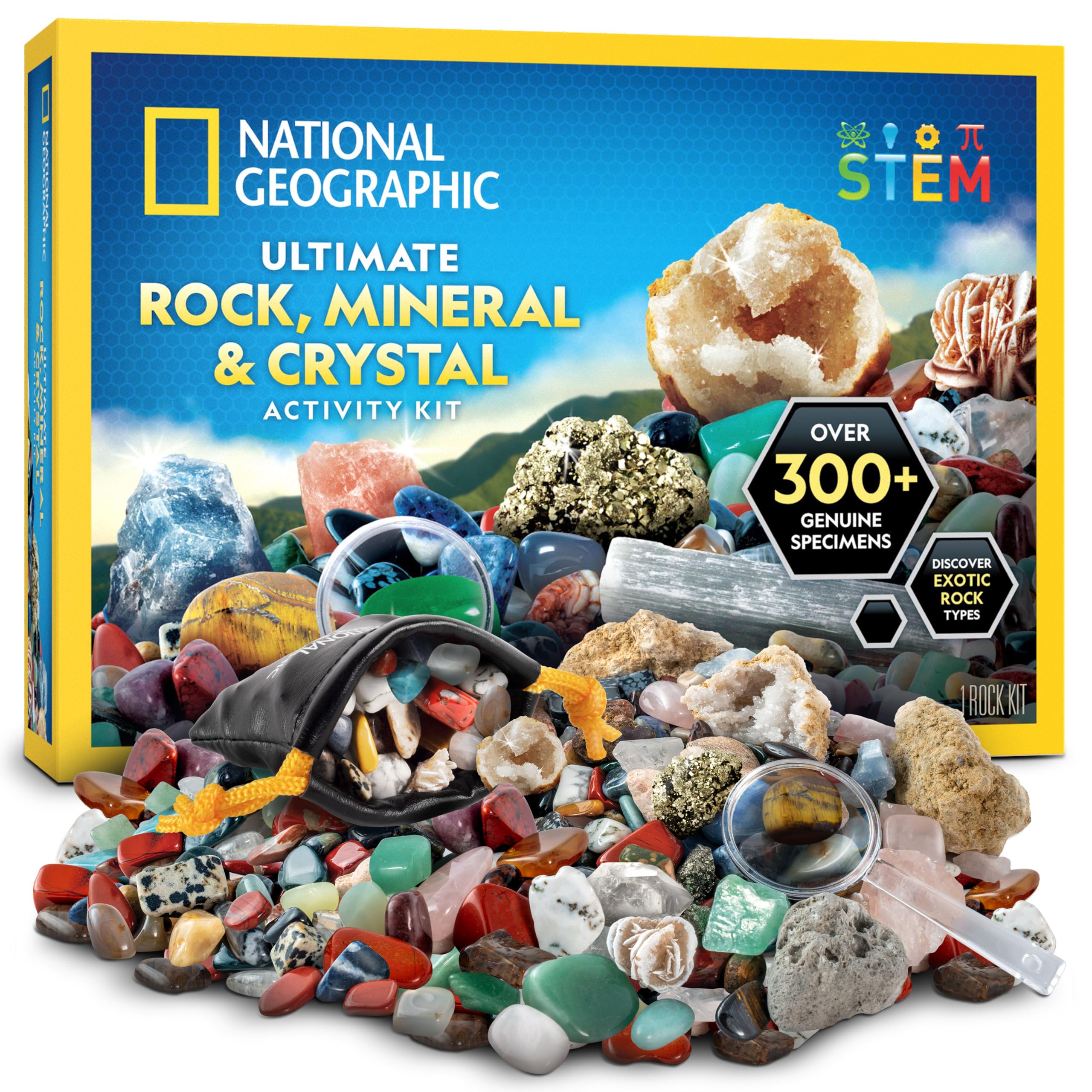 National Geographic Rock Collection Box with 300 Rocks and Crystals | 300 Rocks,