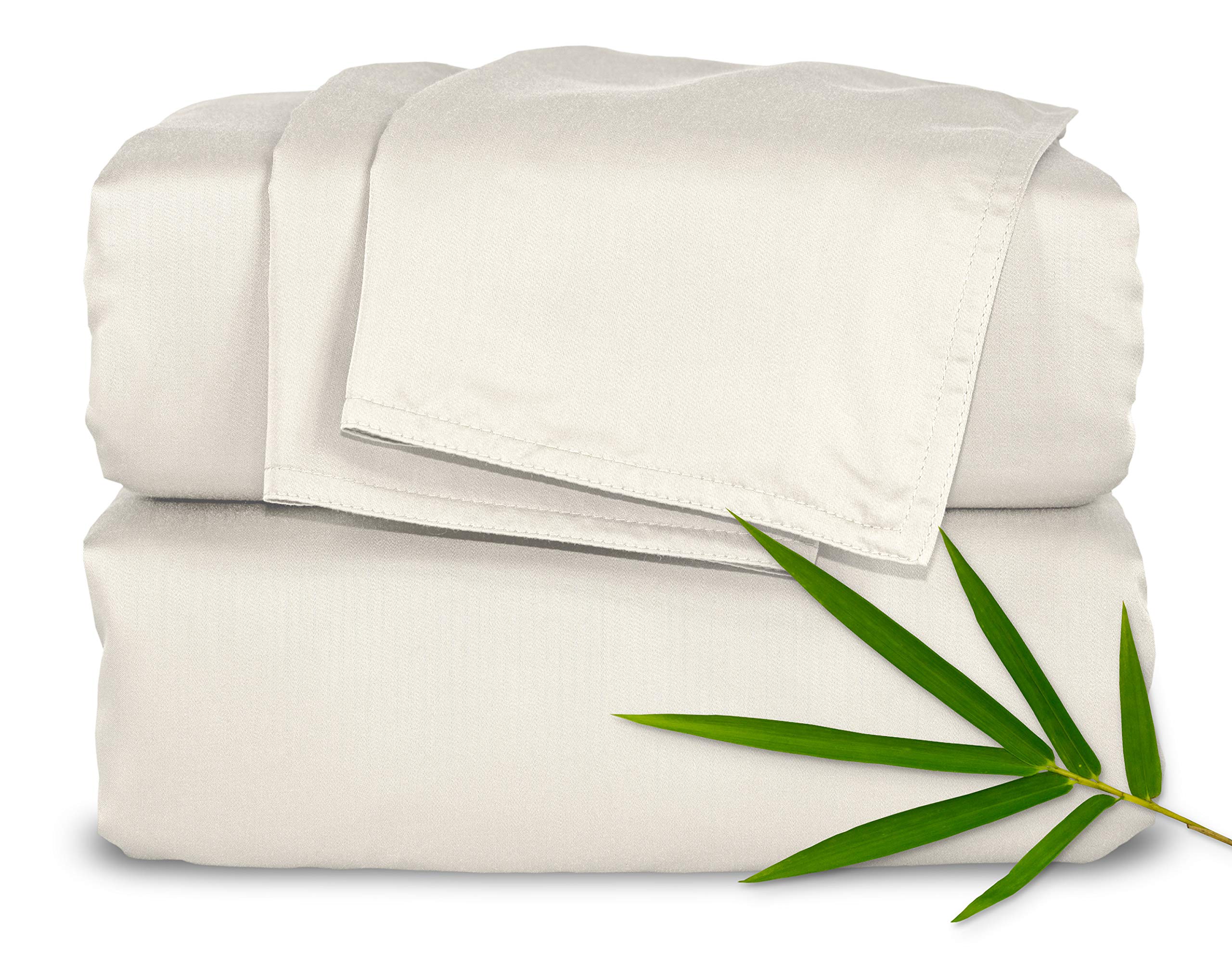 PURE BAMBOO Sheets 100% Genuine Bamboo Viscose, King, Ivory | 100% Genuine Bambo