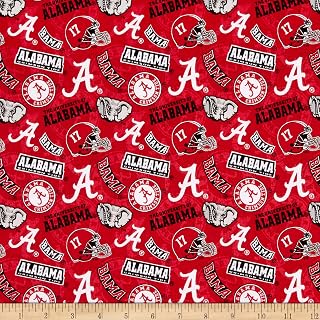 NCAA Alabama Crimson Tide 1178 Tone on Tone Red/White/Gray/Black, Fabric by the Yard