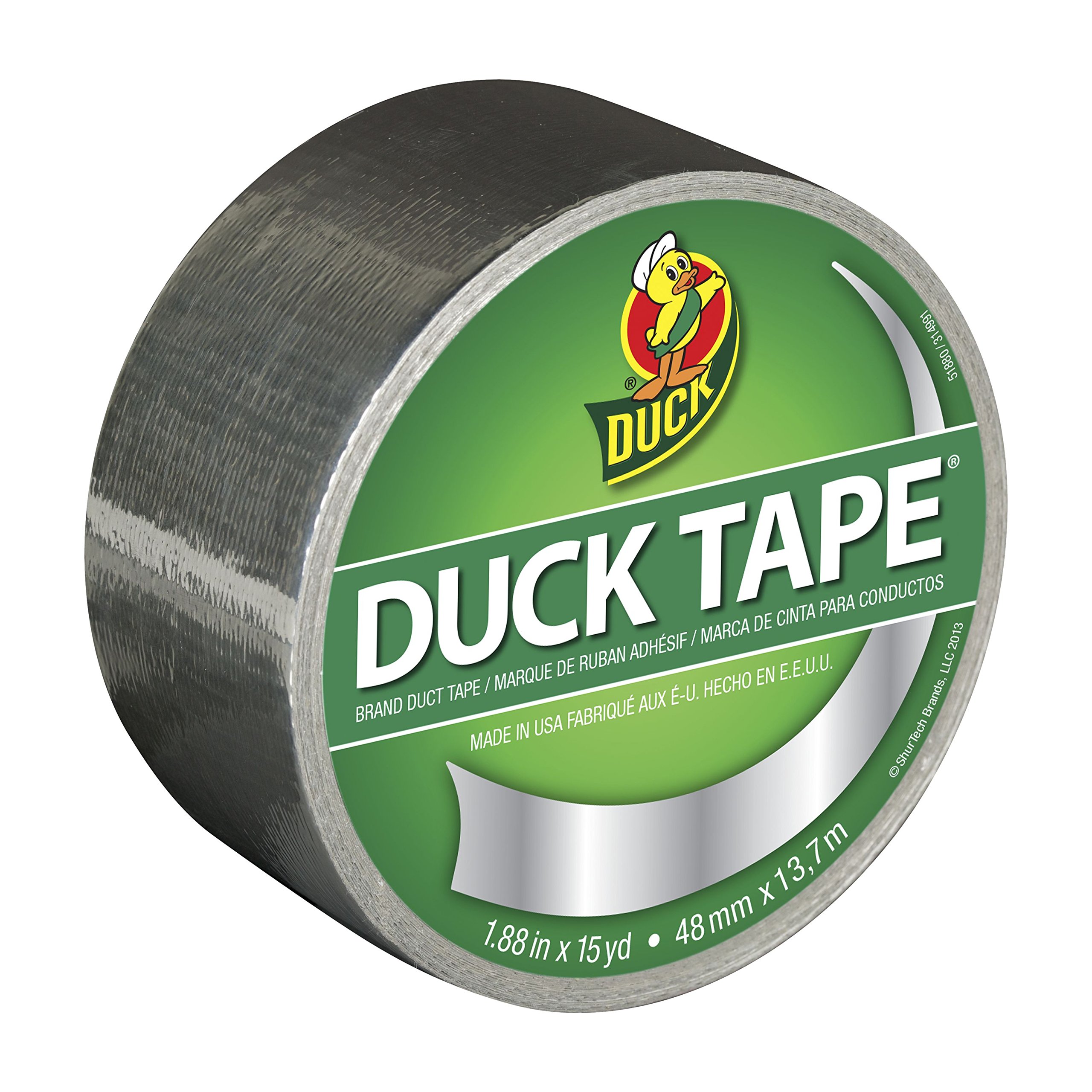 Duck Brand Metallic Duct Tape 283713, Single Roll, 1.88 Inches x 15 Yards, Chrom
