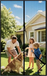 DIKER Magnetic Mosquito Net for Windows Doors 120 x 240 cm, Curtains Mosquito Nets with Magnet for Windows, Magnetic Mosquito Nets for Balcony, Closes by itself, Black