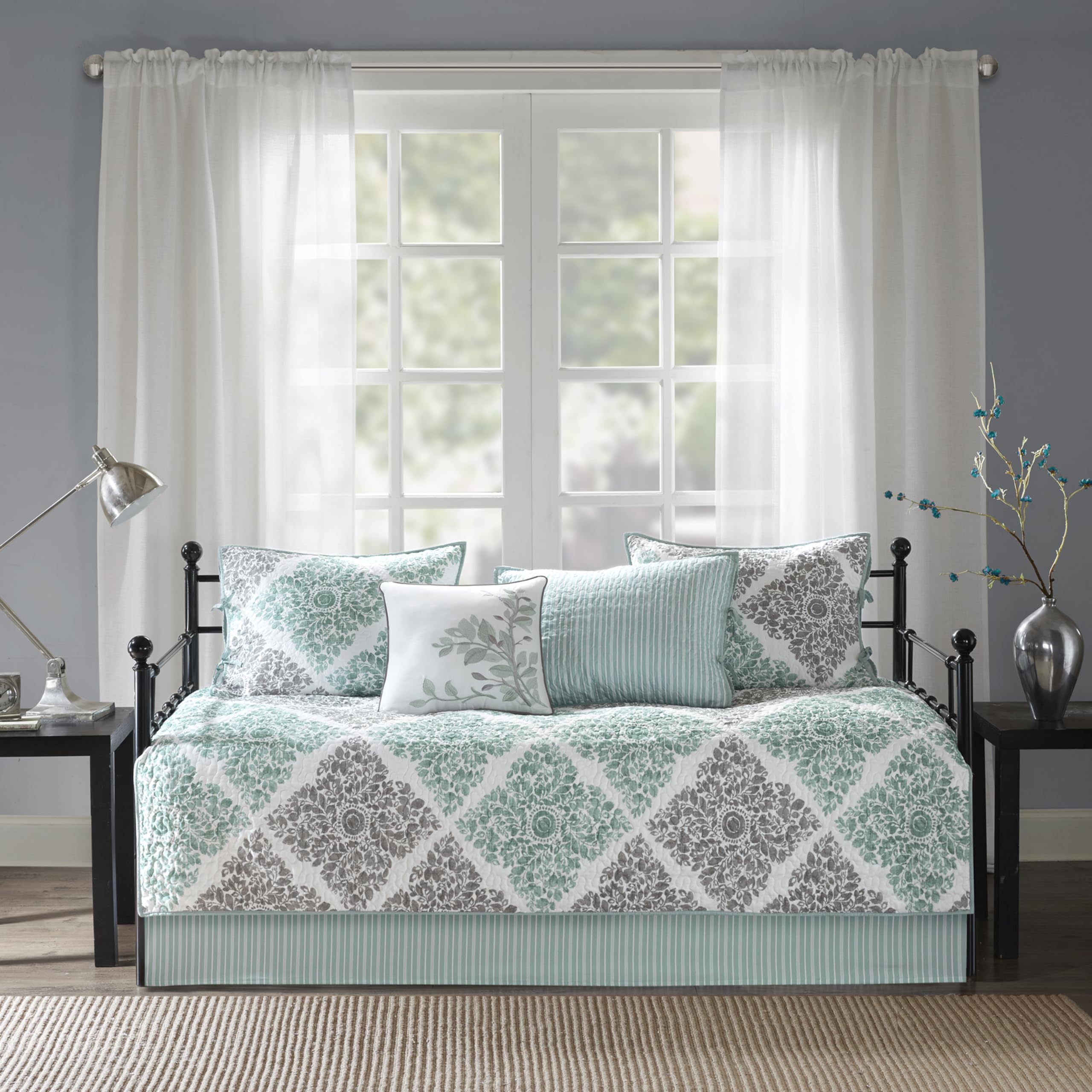 Madison Park Daybed Cover Set - Double Sided Quilting Casual Design, All Season 