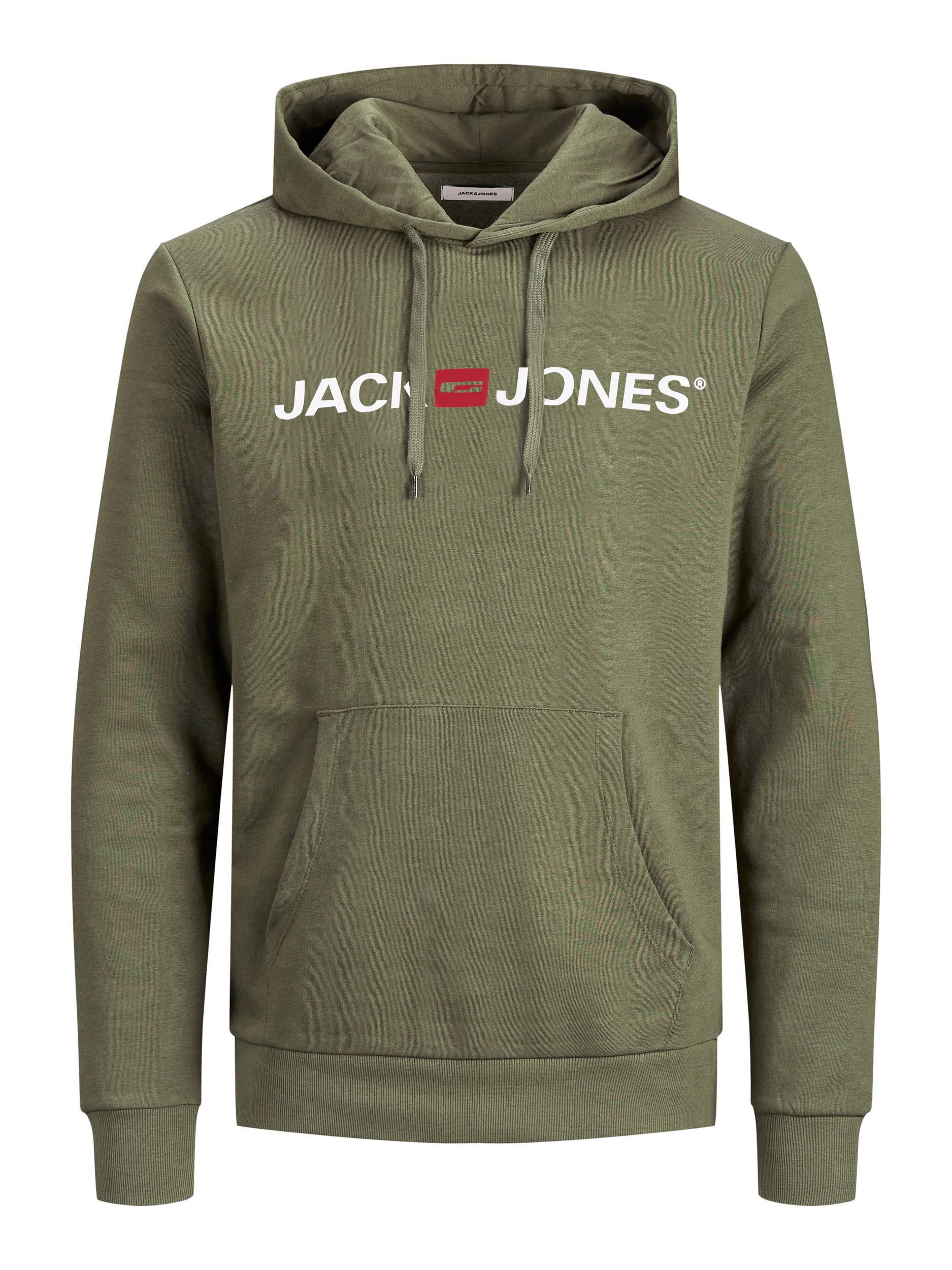Jack & Jones Men’s Hoodie, Hooded Jumper with Logo