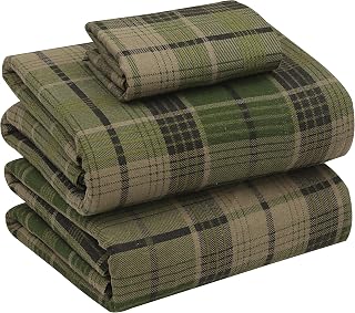 RUVANTI Flannelette Twin XL 3 Piece Fitted Sheet 100% Cotton Brushed Both Sides, 41cm Deep Pockets, Breathable & Extra Soft All Seasons Warm Cosy Pattern