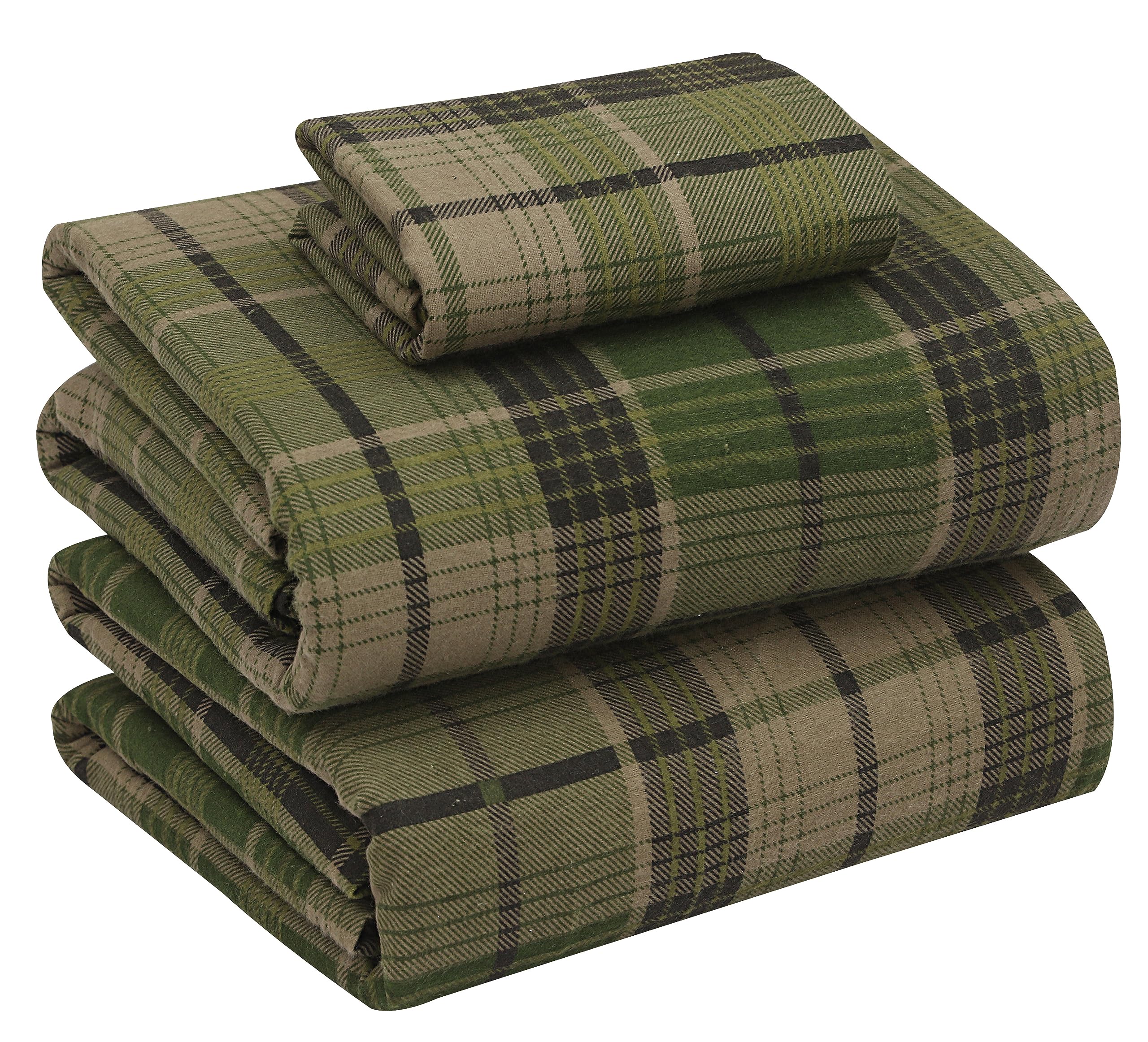 RUVANTI Flannelette Twin XL 3 Piece Fitted Sheet 100% Cotton Brushed Both Sides,